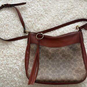 Coach Chaise Signature Brown and Tan Shoulder Bag